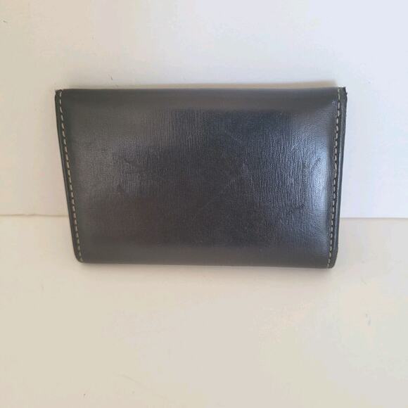 Gucci Logo Plate Key Holder Wallet Case Leather Small Unisex Black Trifold - Picture 2 of 10